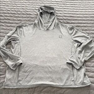 Reel Legends Light Gray Hooded Performance Fishing Top